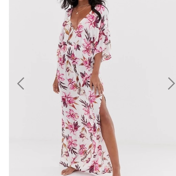 ASOS Dresses & Skirts - ASOS Swim kimono sleeve painted floral maxi dress